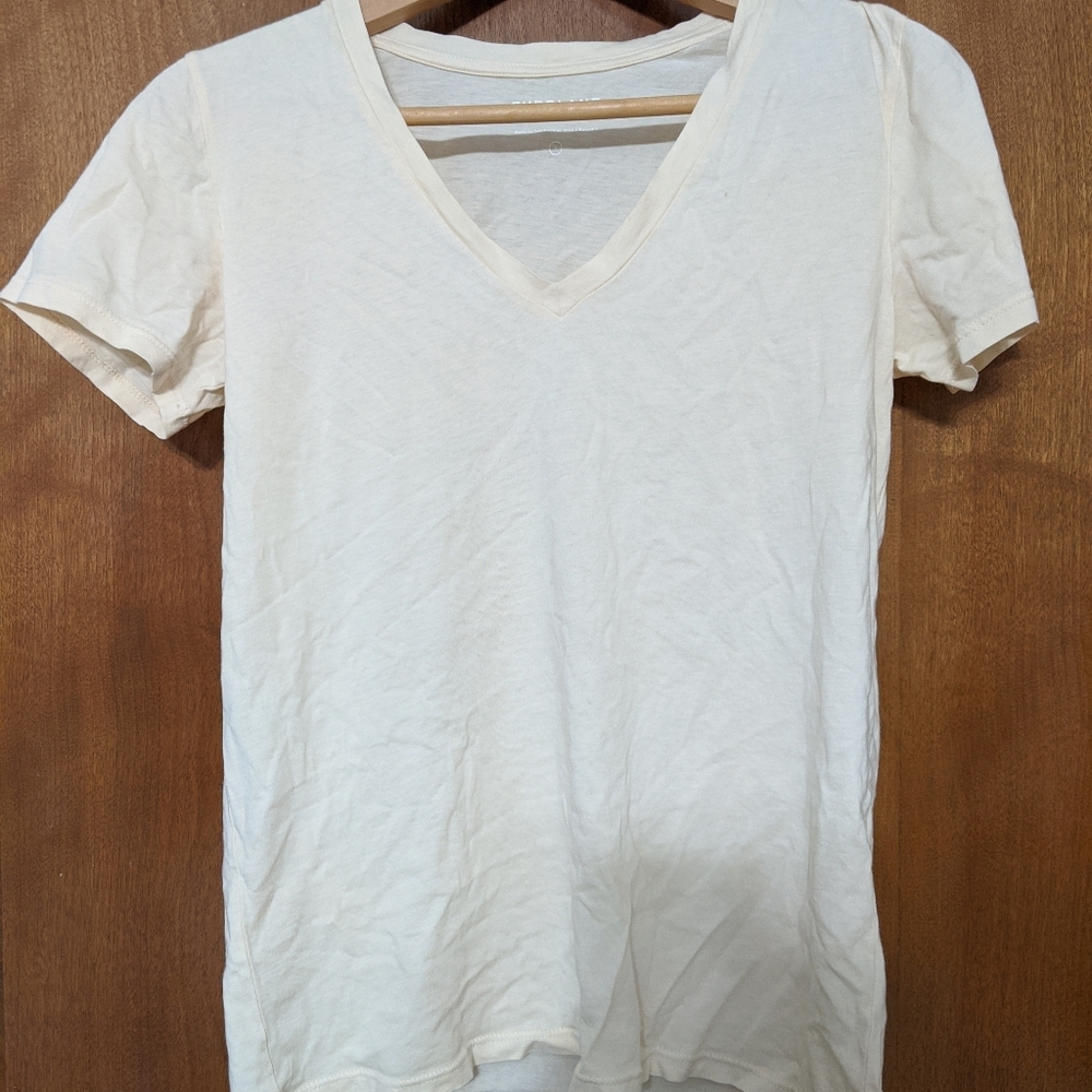 Everlane V Neck Short Sleeve Pima Cotton T